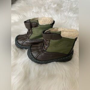 Green and Brown Kids Boots